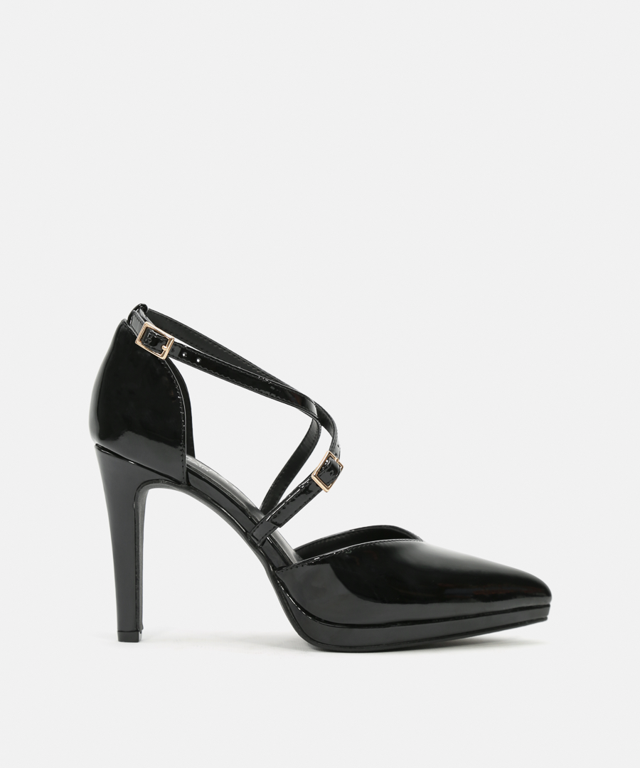 Sapatos salto tiras cruzadas image number null